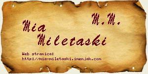 Mia Miletaški vizit kartica